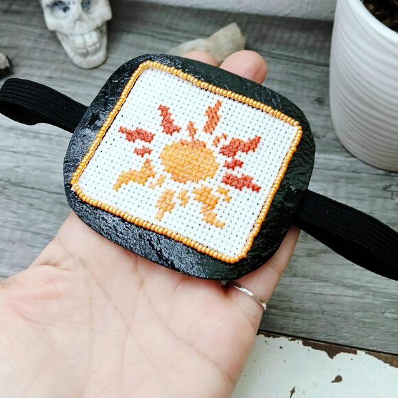 OOAK Sun Eye Patch, Adjustable Costume Accessory, Statement Vision Ocular Aid - Picture 3 of 5